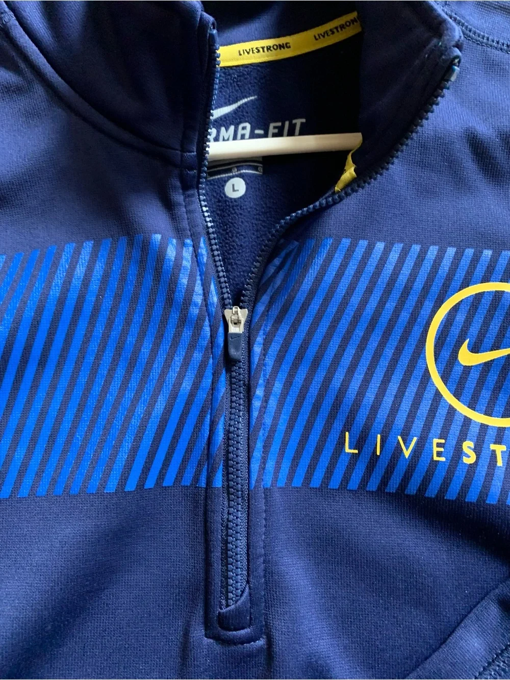Nike Navy & Blue Livestrong Half-Zip Performance Jacket